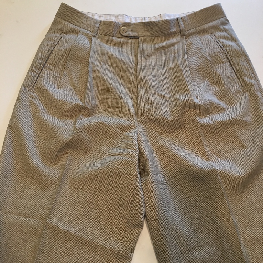 Zanella Men's Summer Dress Slacks Brwn Houndstooth